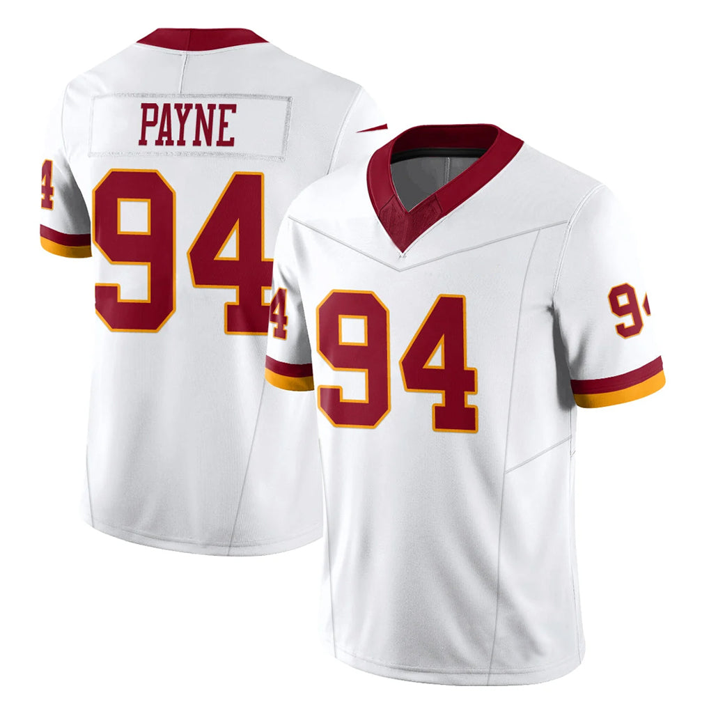 Tlead W.Commanders #94 Daron Payne Player White Limited Vapor F.U.S.E. Home Game Stitched Jerseys