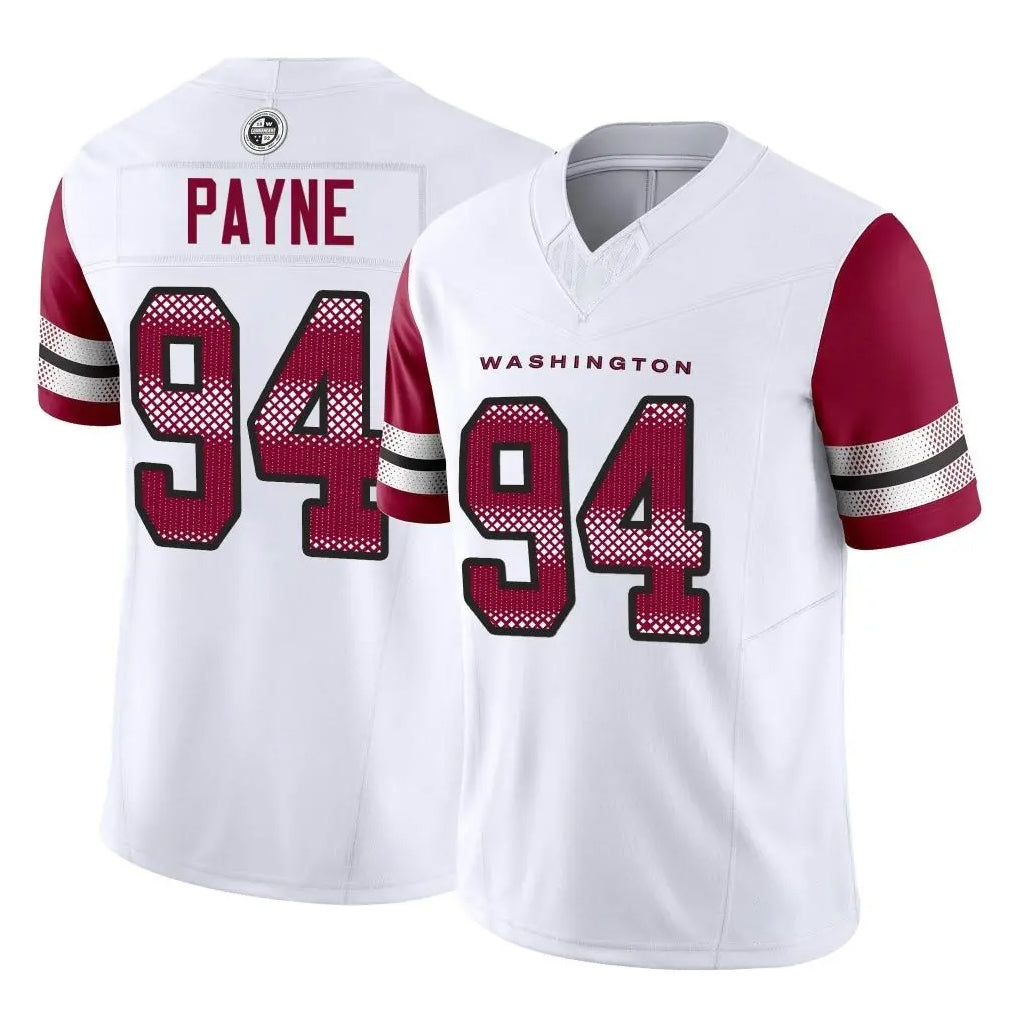 Tlead W.Commanders #94 Daron Payne Player White Vapor F.U.S.E. Limited Home Game Stitched Jerseys