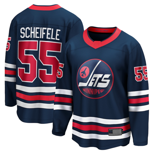 Tlead W.Jets #55 Mark Scheifele Navy Breakaway Jerseys