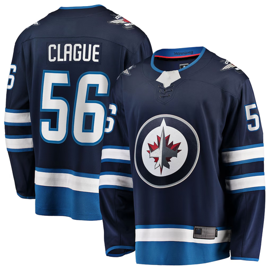 Tlead W.Jets #56 Kale Clague Navy Home Breakaway Jerseys
