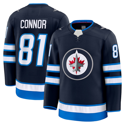 Tlead W.Jets #81 Kyle Connor Navy Home Premium Jerseys