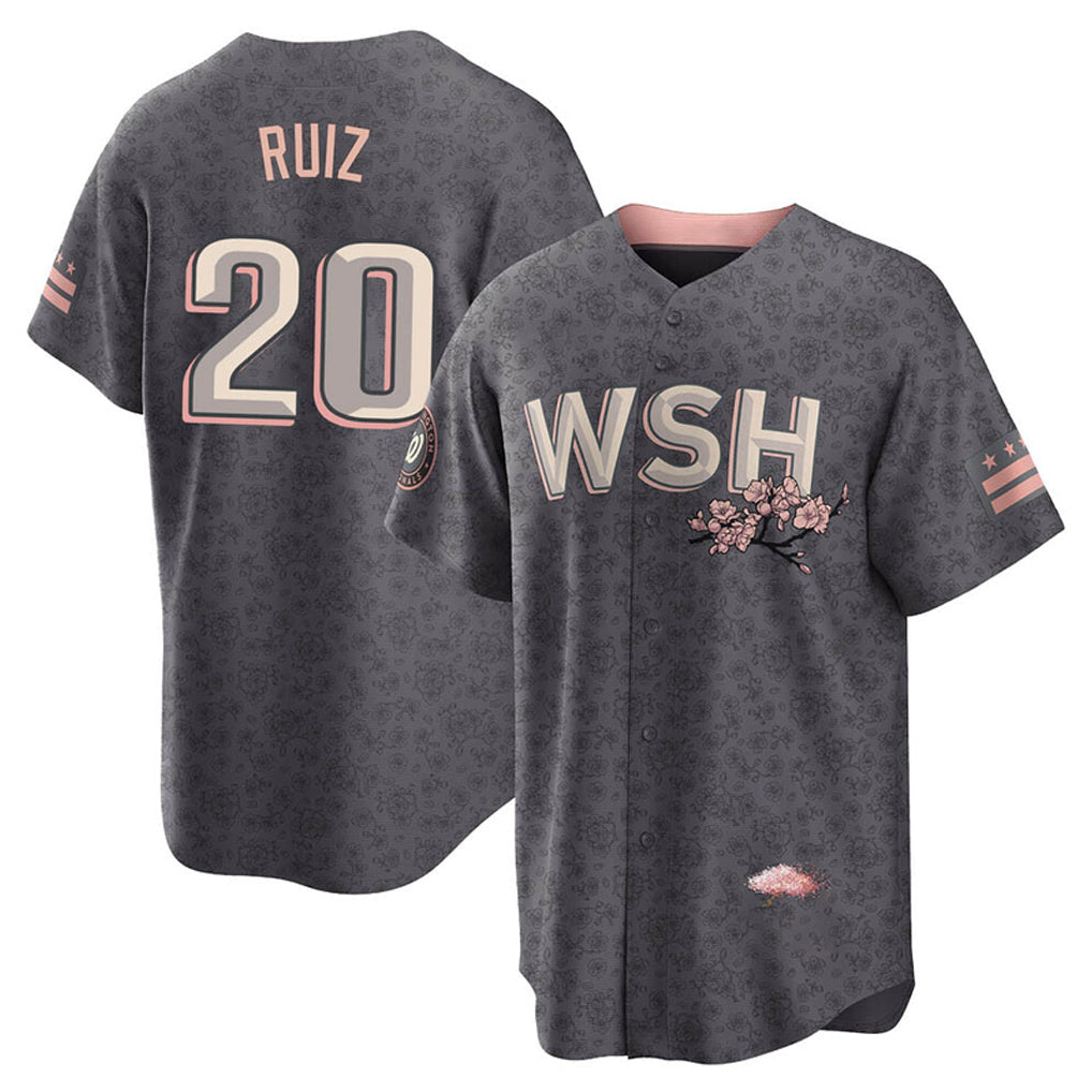 Tlead W.Nationals #20 Keibert Ruiz Player Gray City Connect Stitched Jerseys