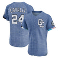 Tlead W.Nationals #24 Cade Cavalli Player Blue City Connect Elite Limited Stitched Jerseys