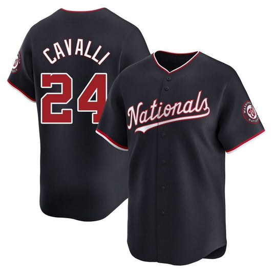 Tlead W.Nationals #24 Cade Cavalli Player Navy Alternate Limited Replica Jerseys