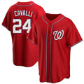 Tlead W.Nationals #24 Cade Cavalli Player Red Replica Game Stitched Jerseys