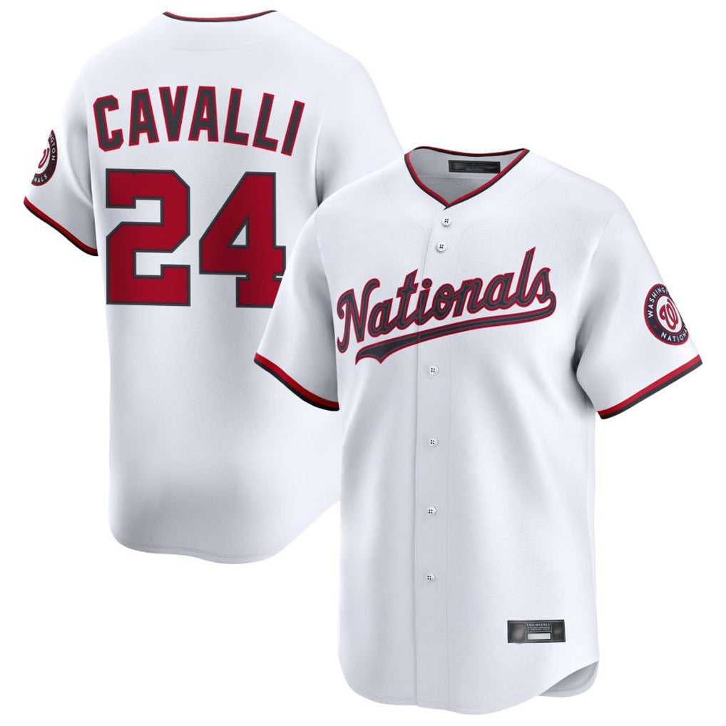 Tlead W.Nationals #24 Cade Cavalli Player White Limited Stitched Jerseys