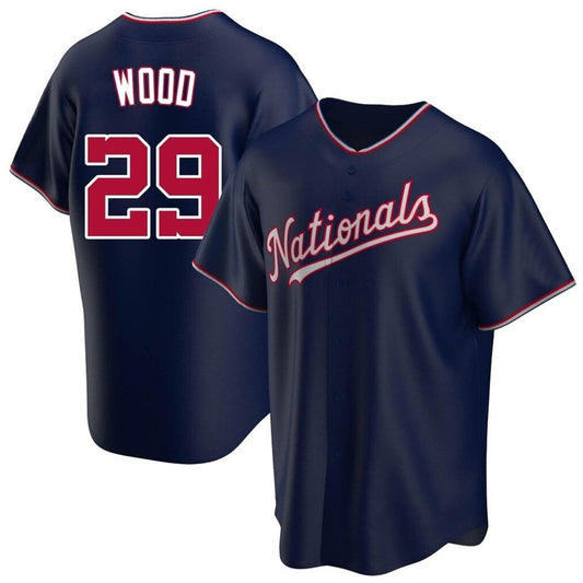 Tlead W.Nationals #29 James Wood Player Navy Blue Replica Game Stitched Jerseys