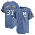 Tlead W.Nationals #37 Stephen Strasburg Player Blue City Connect Elite Stitched Jerseys