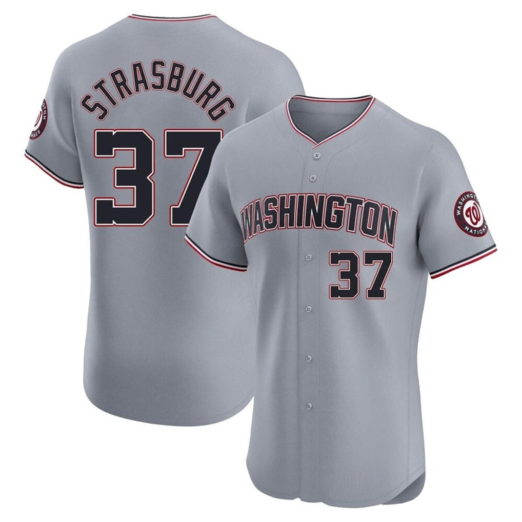 Tlead W.Nationals #37 Stephen Strasburg Player Gray City Connect Elite Alternate Stitched Jerseys