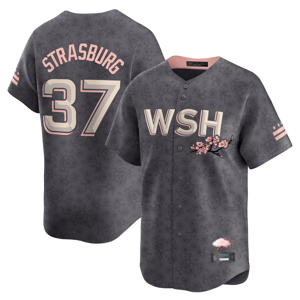 Tlead W.Nationals #37 Stephen Strasburg Player Gray City Connect Stitched Jerseys