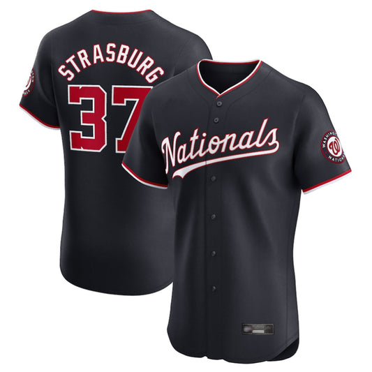Tlead W.Nationals #37 Stephen Strasburg Player Navy Elite Stitched Jerseys