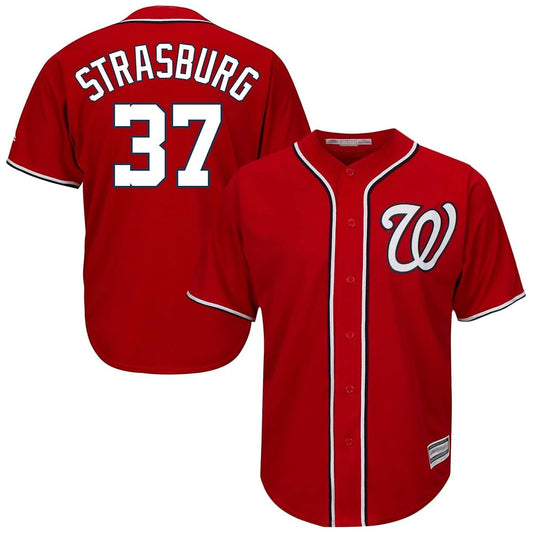 Tlead W.Nationals #37 Stephen Strasburg Player Red Cool Alternate Player Stitched Jerseys