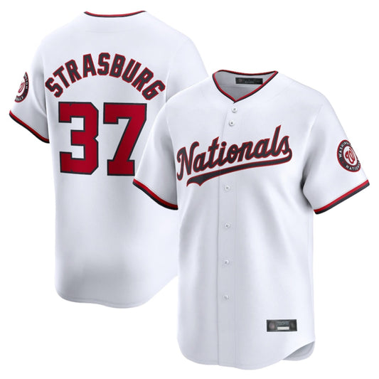 Tlead W.Nationals #37 Stephen Strasburg Player White Home Limited Stitched Jerseys