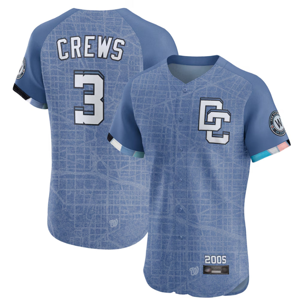 Tlead W.Nationals #3 Dylan Crews Player Blue City Connect Elite Stitched Jerseys