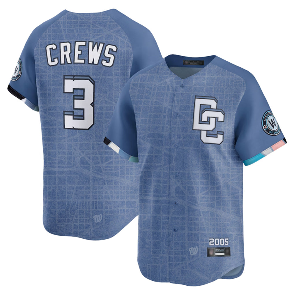 Tlead W.Nationals #3 Dylan Crews Player Blue Limited City Connect Stitched Jerseys