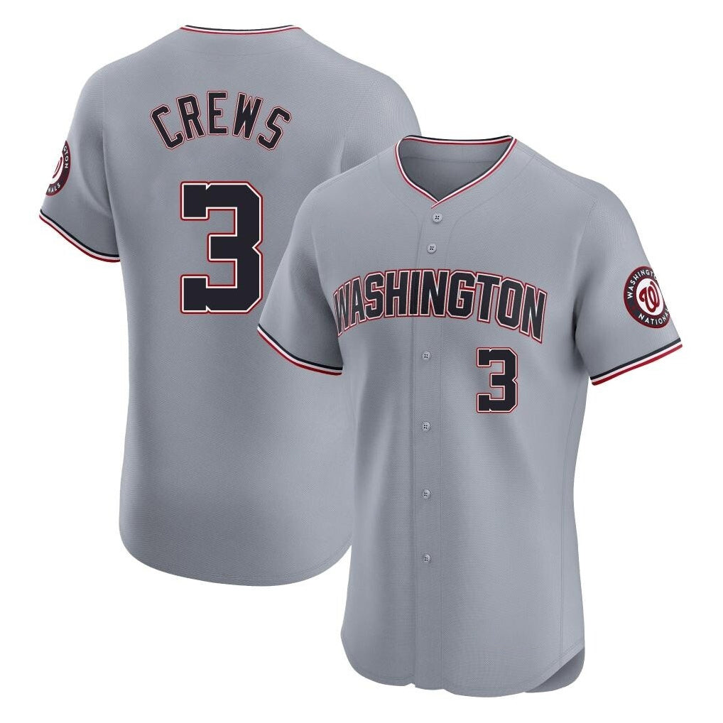 Tlead W.Nationals #3 Dylan Crews Player Gray City Connect Elite Alternate Stitched Jerseys