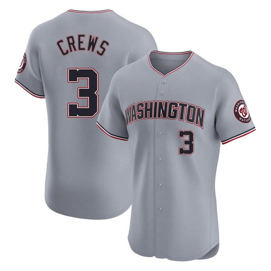 Tlead W.Nationals #3 Dylan Crews Player Gray City Connect Elite Alternate Stitched Jerseys