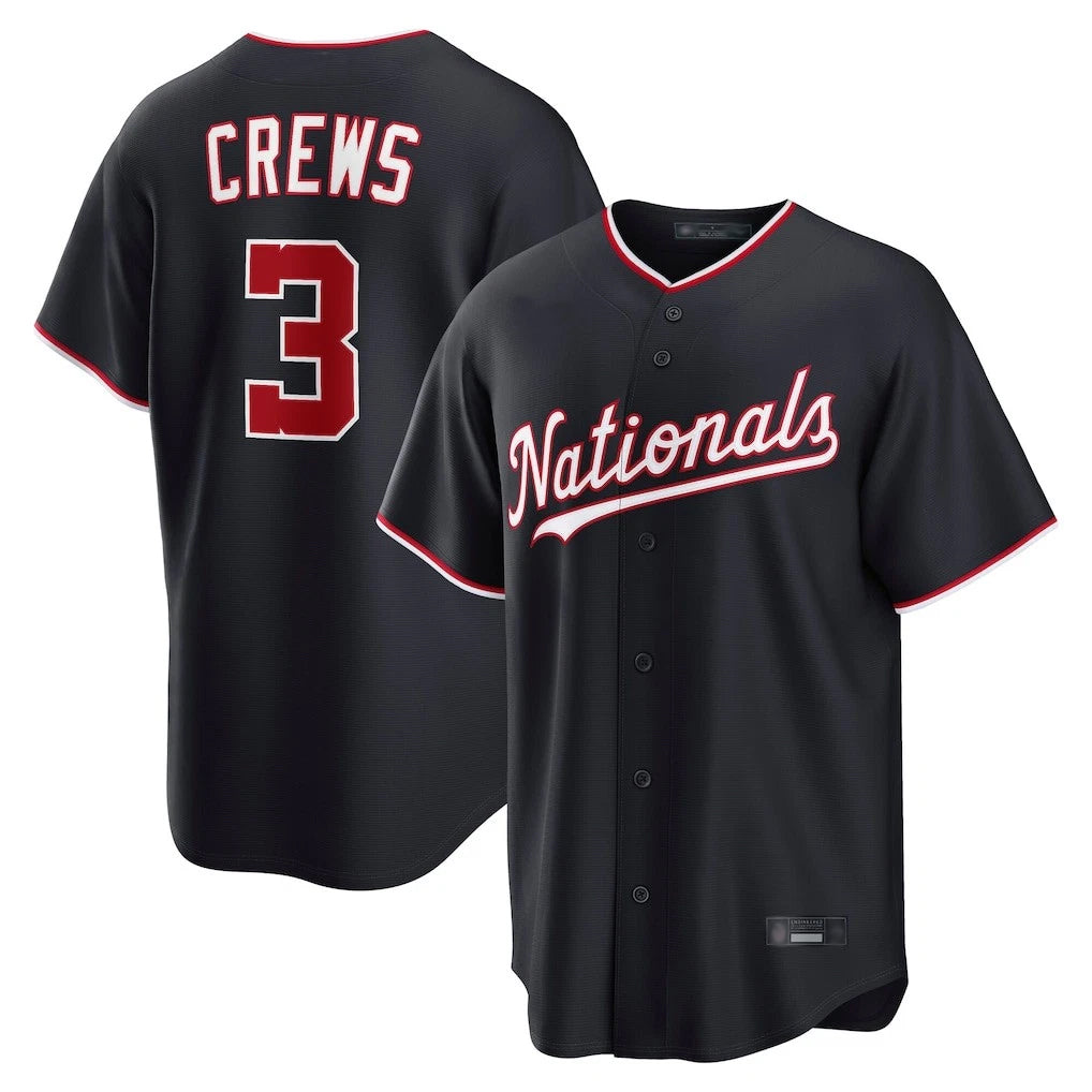 Tlead W.Nationals #3 Dylan Crews Player Navy Game Stitched Jerseys