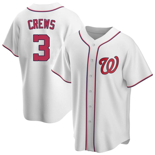 Tlead W.Nationals #3 Dylan Crews Player White Game Replica Stitched Jerseys