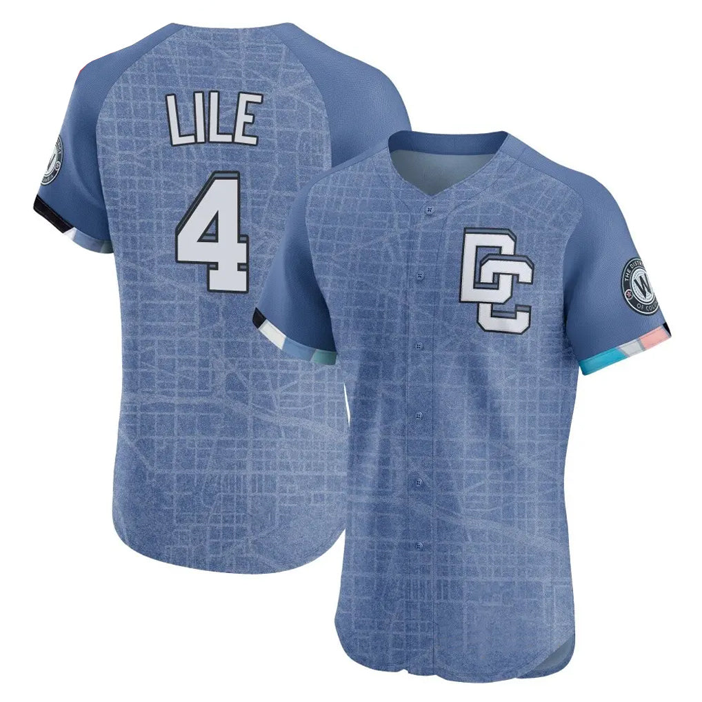 Tlead W.Nationals #4 Daylen Lile Player Blue City Connect Limited Stitched Jerseys