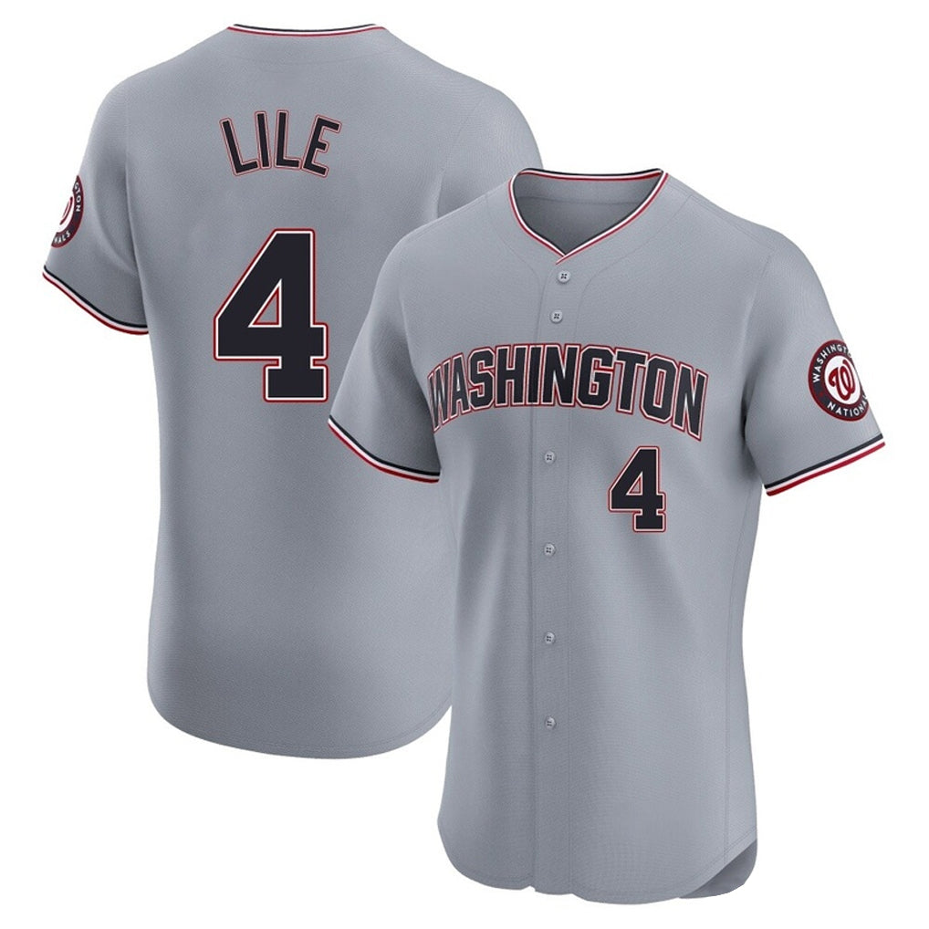 Tlead W.Nationals #4 Daylen Lile Player Gray Alternate Elite Stitched Jerseys