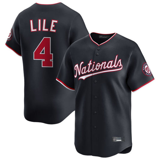 Tlead W.Nationals #4 Daylen Lile Player Navy Alternate Limited Replica Stitched Jerseys