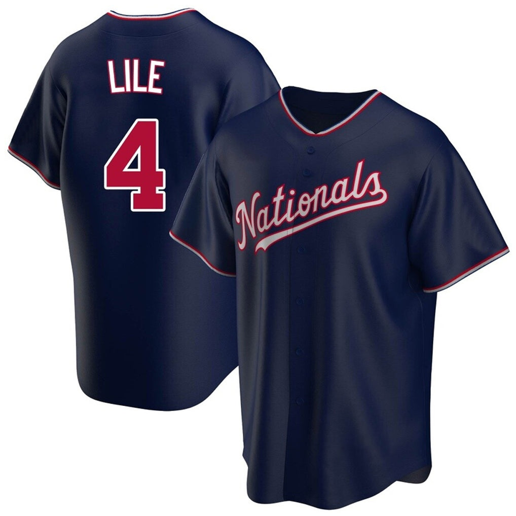 Tlead W.Nationals #4 Daylen Lile Player Navy Replica Game Stitched Jerseys