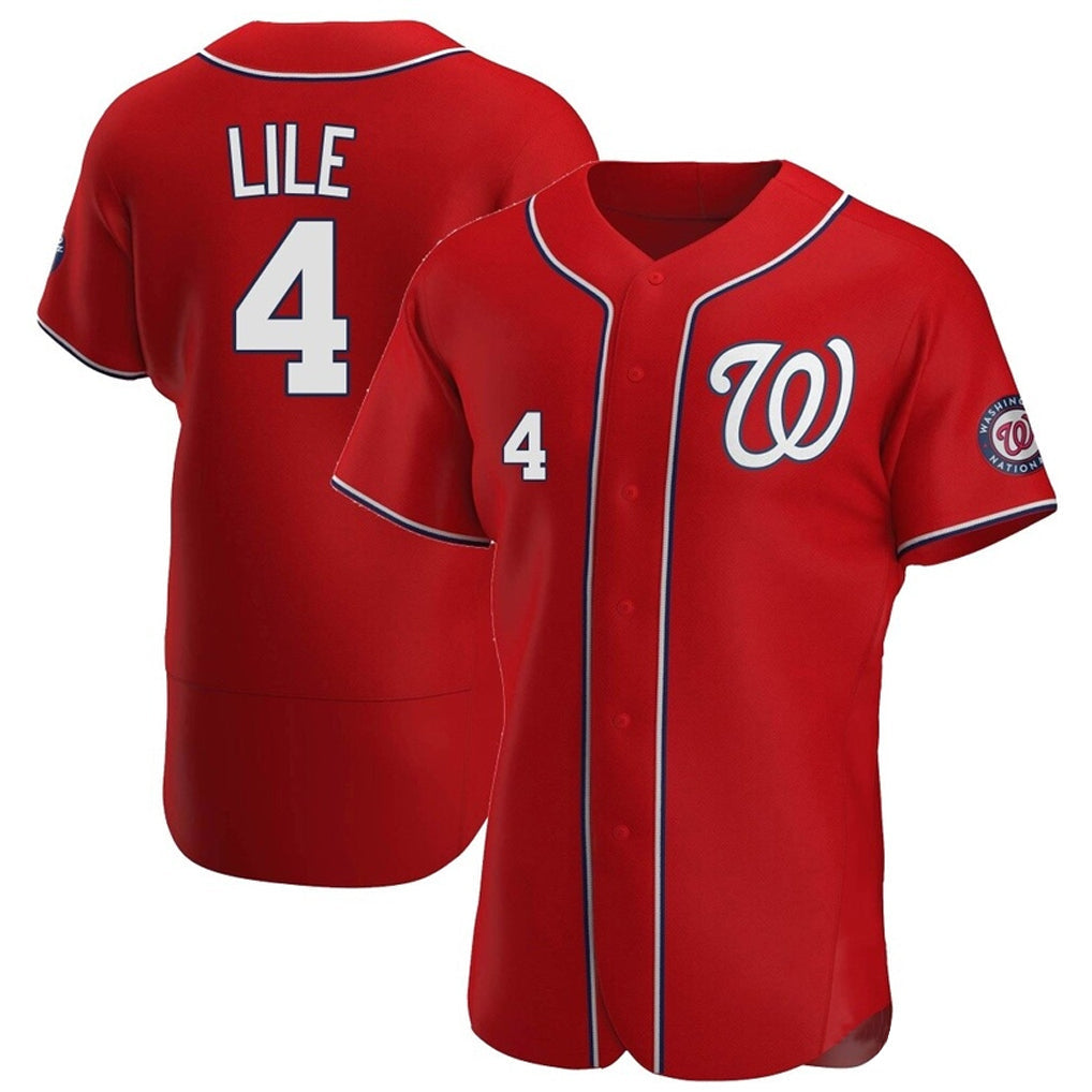 Tlead W.Nationals #4 Daylen Lile Player Red Alternate Elite Stitched Jerseys