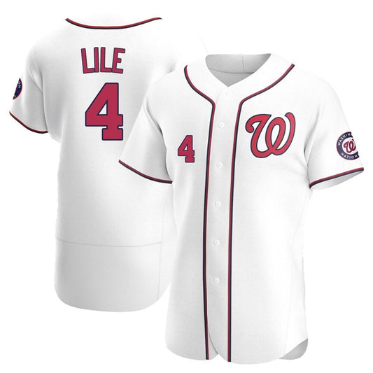 Tlead W.Nationals #4 Daylen Lile Player White Alternate Elite Stitched Jerseys
