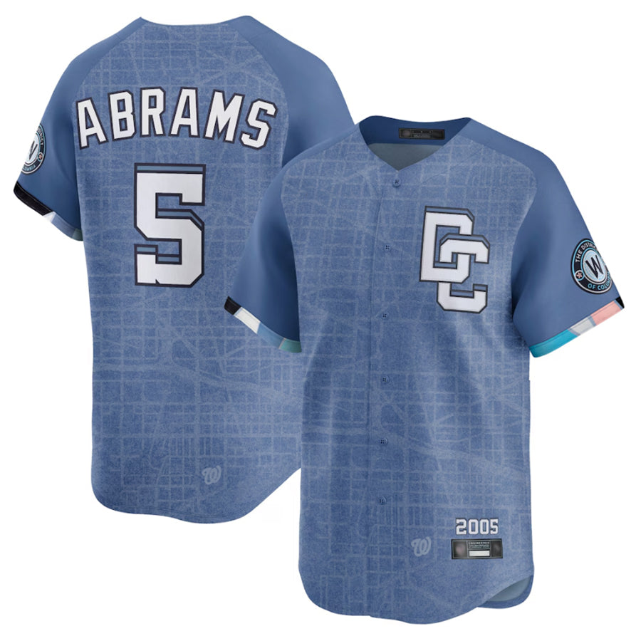 Tlead W.Nationals #5 CJ Abrams Player Blue City Connect Limited Stitched Jerseys