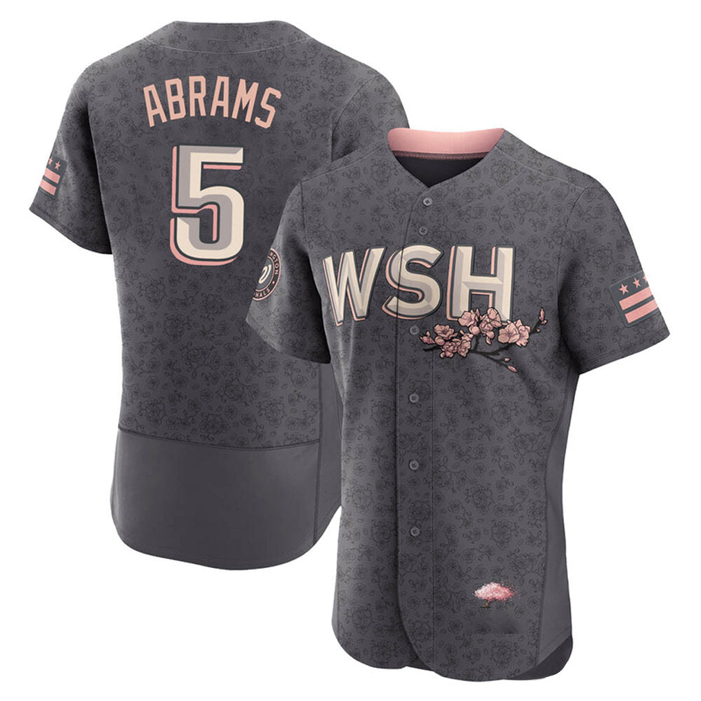 Tlead W.Nationals #5 CJ Abrams Player Gray City Connect Stitched Jerseys
