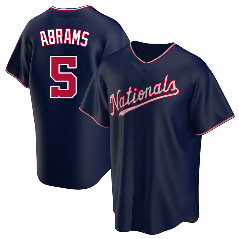Tlead W.Nationals #5 CJ Abrams Player Navy Blue Replica Game Stitched Jerseys