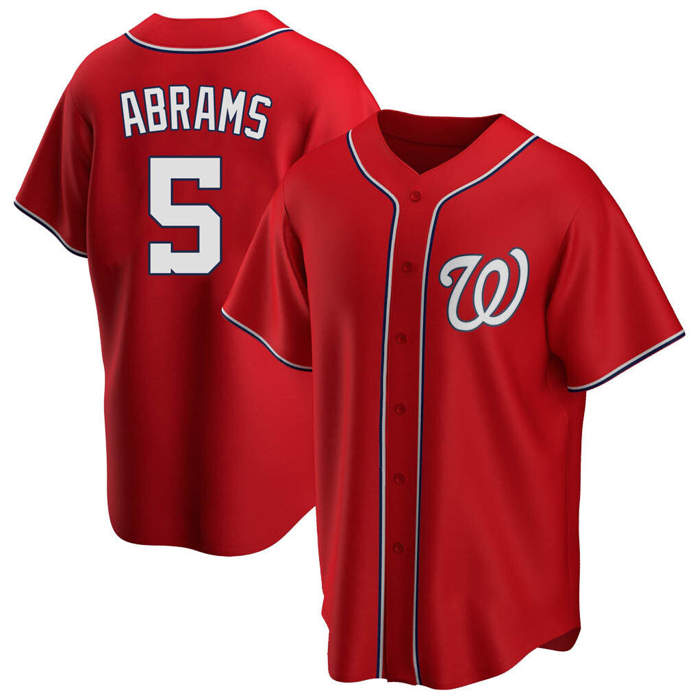 Tlead W.Nationals #5 CJ Abrams Player Red Replica Alternate Game Jerseys