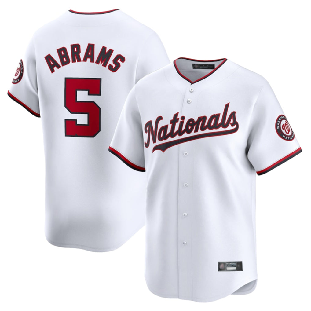 Tlead W.Nationals #5 CJ Abrams Player White Home Limited Stitched Jerseys