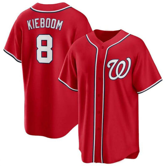 Tlead W.Nationals #8 Carter Kieboom Player Red Replica Game Stitched Jerseys