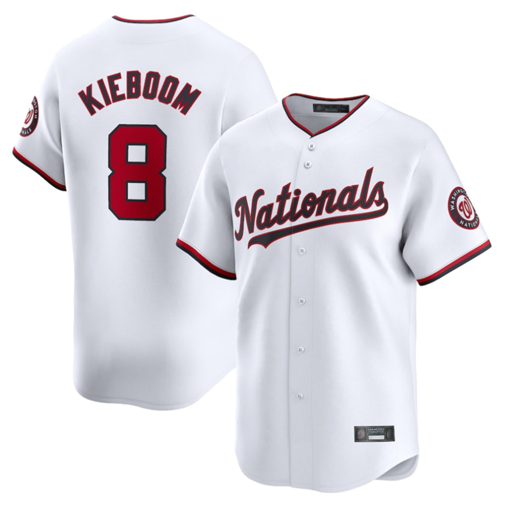 Tlead W.Nationals #8 Carter Kieboom Player White Home Limited Stitched Jerseys