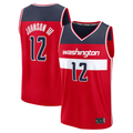 Tlead W.Wizards #12 Tre Johnson III Red 2025  Draft First Round Pick Fast Break Replica Jerseys - Icon Edition