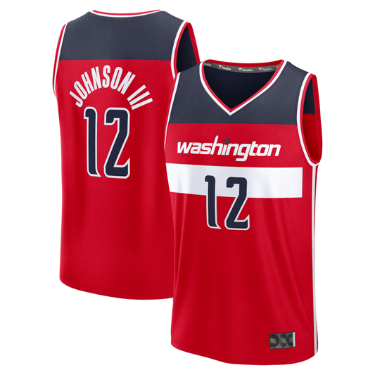 Tlead W.Wizards #12 Tre Johnson III Red Fast Break Replica Jerseys - Icon Edition