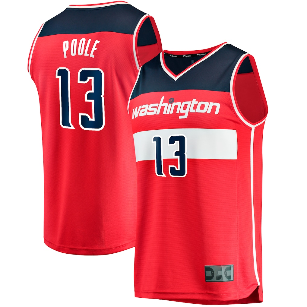 Tlead W.Wizards #13 Jordan Poole Red Fast Break Player Jerseys - Icon Edition