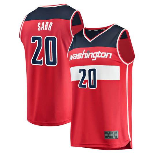Tlead W.Wizards #20 Alexandre Sarr Red Fast Break Replica Player Jerseys - Icon Edition