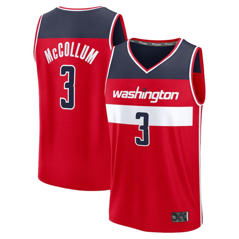 Tlead W.Wizards #3 CJ McCollum Red Fast Break Replica Player Jerseys - Icon Edition