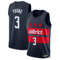 Tlead W.Wizards #3 Trae Young Navy Swingman Jerseys - Statement Edition