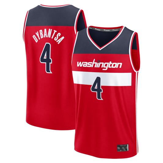 Tlead W.Wizards #4 AJ Dybantsa Red 2026 Draft First Round Pick Fast Break Jersey s- Icon Edition