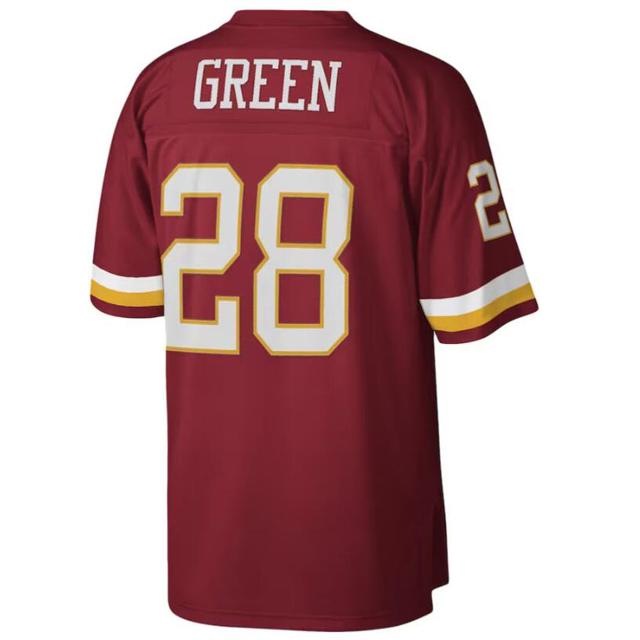 Tlead Washington Football Team #28 Darrell Green Mitchell & Ness Burgundy Legacy Replica Stitched Jerseys