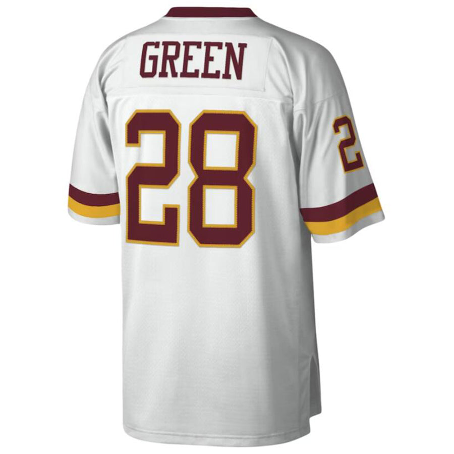 Tlead Washington Football Team #28 Darrell Green Mitchell & Ness White Legacy Replica Stitched Jerseys
