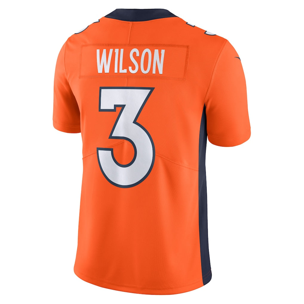 Tlead D.Broncos #3 Russell Wilson Orange Vapor Untouchable Limited Jersey