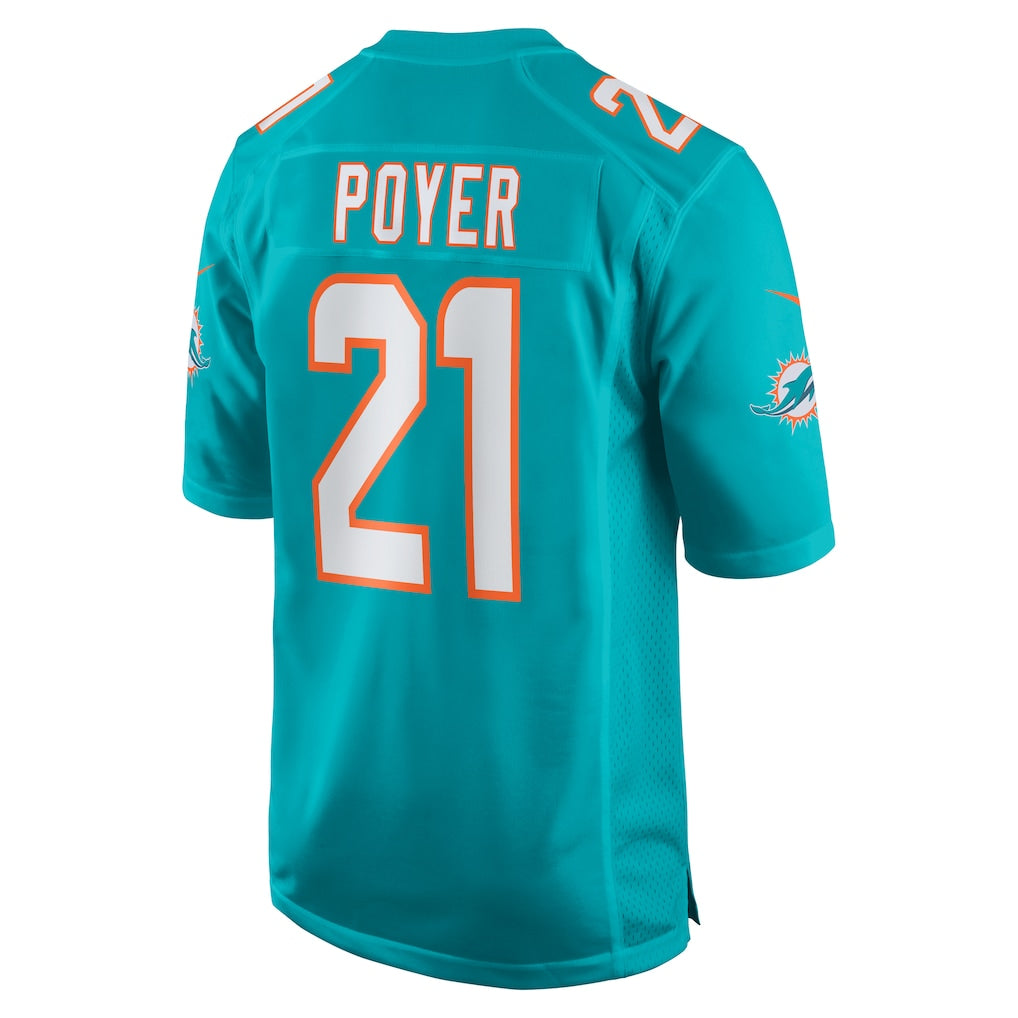 Tlead M.Dolphins #21 Jordan Poyer Aqua Game Jersey