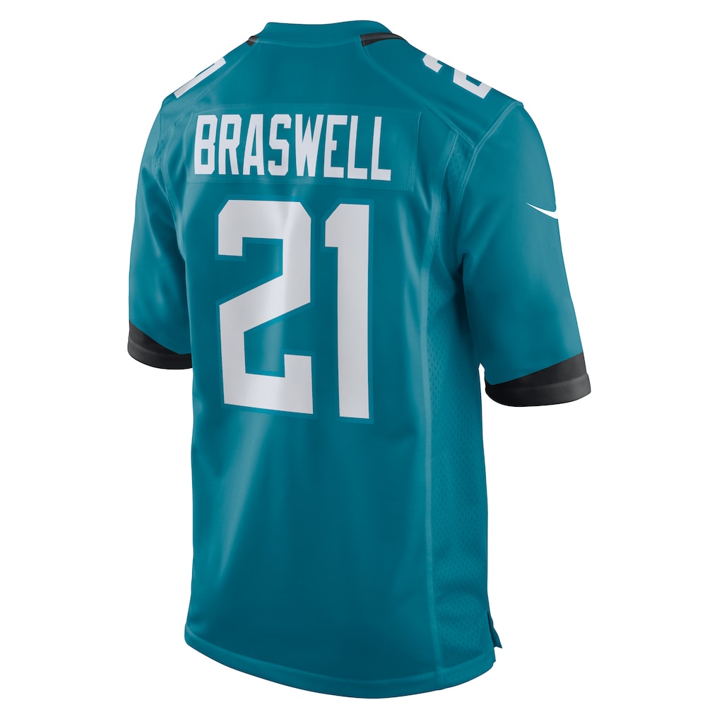 Tlead J.Jaguars #21 Christian Braswell Teal Team Game Jersey