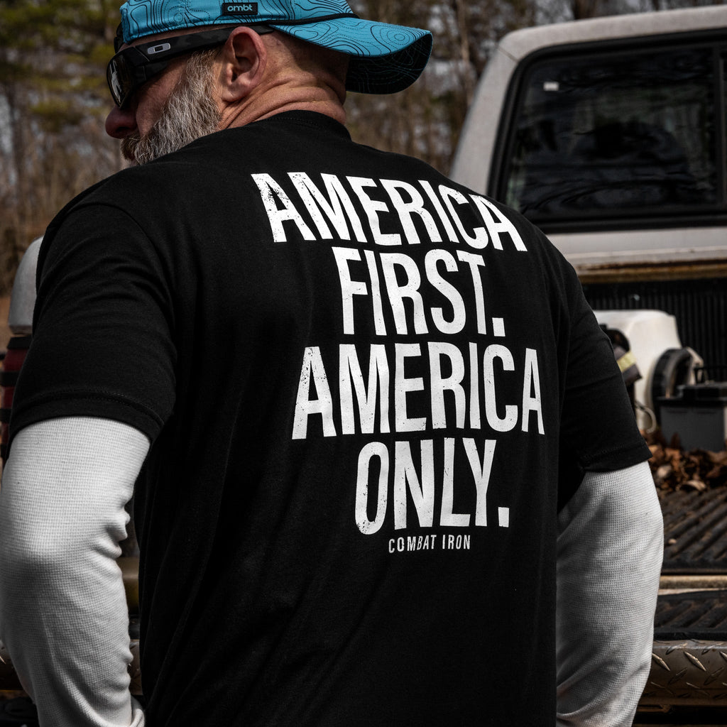 CustomNameinc cheap jerseys Ordering America First. American Only. Men's T-Shirt