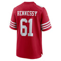 Tlead SF.49ers #61 Matt Hennessy Scarlet Team Game Jersey
